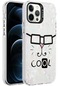 iPhone Uyumlu 12 Pro Max Kılıf Mermer Desenli Lopard Marbello Kapak - Beyaz