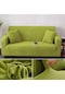 Yeşil Kalın Jakarlı Elastik Kanepe Örtüsü Oturma Odası İçin  Mobilya Koruyucu 90-130cm