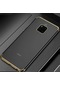 Kilifone - Huawei Uyumlu Mate 20 Pro - Kılıf Dört Köşesi Renkli Arkası Şefaf Lazer Silikon Kapak - Gold