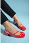 Arıs Kırmızı Rugan Kadın Topuklu Sandalet
