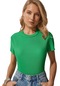 Kadın Yeşil Piliseli Örme Bluz-26714-yeşil