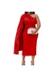 Ikkb Moda Yüksek Bel Dar Elbise Kırmızı