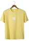 Sarı Ön Ve Arkası Kabartma Baskılı Oversize T-shirt - S