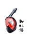 Ayrılabilir Kamera Yatağı İle Tam Yüz Şnorkel Maske, Dalış Yüzme Yetişkin Black Red L/xl Kırmızı