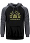 Mike Tyson 44 Wins By Knockout Gri Renk Reglan Kol Kapşonlu Sweatshirt