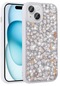 Kilifolsun iPhone Uyumlu 15 Kılıf Parlak Parıltılı Taşlı Şık Linea Kapak Beyaz