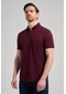 Bordo Kısa Kol Düz Örme İtalyan Yaka Düğmeli Cepsiz Pamuklu Classic Slim Fit Gömlek 1004250156 900 Bordo