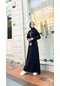 Cennet Taş Detaylı Yakalı Elbise - 71148 - Siyah-siyah