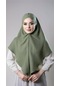 Fıstık Yeşili Pratik Hazır Geçmeli Tesettür Eşarp Pamuk Caz Kumaş Tek Katlı Çapraz Hijab 2305 36