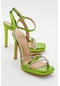 Luvishoes Osea Yeşil Desenli Kadın Topuklu Ayakkabı