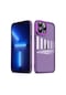 Noktaks - İphone 12 Pro Max Uyumlu - Kılıf Kamera Korumalı Transparan Post Kapak - Derin Mor