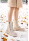 Woggo Fermuarlı Termo Taban Kadın Günlük Bot Ayakkabı Cilt Fls 83-7009 Ten
