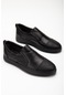 Hakiki Deri Atom Bağsız Taban Dikişli Siyah Erkek Günlük Ayakkabı-2938-siyah
