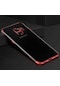 Noktaks - Samsung Galaxy Uyumlu J6 - Kılıf Dört Köşesi Renkli Arkası Şefaf Lazer Silikon Kapak - Kırmızı