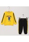 Erkek Çocuk Ayıcık Desenli Sweat Takım - 11577 - Sarı-Sarı