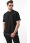 Siyah Nakış Detaylı Erkek Şort T-shirt Takım E7305 Siyah