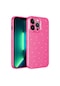 Ekılıf - İphone Uyumlu 13 Pro Max Uyumlu - Kılıf Kamera Korumalı Simli Lüks Koton Kapak - Pembe Koyu