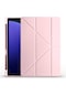Noktaks - Samsung Galaxy Uyumlu Tab S9 Ultra - Kalem Bölmeli Standlı Origami Tablet Kılıfı - Rose Gold