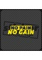 No Pain No Gain Hologram Sticker Sarı