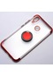Kilifone - Huawei Uyumlu P20 Lite - Kılıf Yüzüklü Kenarları Renkli Arkası Şeffaf Gess Silikon - Siyah-kırmızı