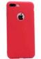 Kilifone - İphone Uyumlu İphone 7 Plus - Kılıf Mat Renkli Esnek Premier Silikon Kapak - Kırmızı