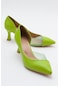 Luvishoes 353 Açık Yeşil Cilt Topuklu Kadın Ayakkabı