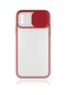 Kilifone - İphone Uyumlu İphone Xs Max 6.5 - Kılıf Slayt Sürgülü Arkası Buzlu Lensi Kapak - Kırmızı