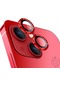 İphone 15/15 Plus Uyumlu Kamera Koruma Lens Koruyucu Temperli Cam Mercek Lens - Kırmızı