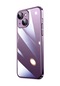 Noktaks - İphone Uyumlu İphone 14 Plus - Kılıf Sert Renkli Çerçeveli Koruyucu Riksos Kapak - Derin Mor