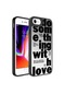 Noktaks - iPhone Uyumlu 8 - Kılıf Aynalı Desenli Kamera Korumalı Parlak Mirror Kapak - Love