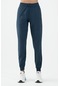 Maraton Active Regular Kadın Dönüşlü Lastik Paça Fitness Navy Pantolon 22174-navy Lacivert