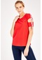 Maraton Sportswear Regular Kadın Bisiklet Yaka Kısa Kol Basic Kırmızı T-Shirt 18792-Kırmızı