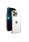 Mutcase - İphone Uyumlu İphone 13 Pro Max - Kılıf Kamera Korumalı Renkli Çerçeveli Garaj Kapak - Gold