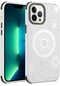 iPhone Uyumlu 12 Pro Kılıf Lopard Wireless Şarj Özellikli Desenli Hot Kapak - Beyaz