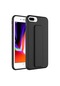 Noktaks - iPhone Uyumlu 8 Plus - Kılıf Mat Koruyucu El Tutacaklı Stand Olabilen Qstand Kapak - Siyah