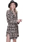 Kadın Leopar Yanı Specieal Taş Tasarım Ceket Elbise-21126-leopar
