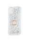 Mutcase - Samsung Uyumlu Galaxy A51 - Kılıf Yüzüklü Simli Sıvılı Milce Kapak - Gümüş
