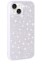 Mutcase - İphone Uyumlu İphone 15 - Kılıf Parlak Taşlı Tasarımlı Silikon Pırlanta Kapak - Beyaz