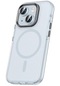 iPhone Uyumlu 15 Kılıf Airbagli Magsafe Wireless Şarj Özellikli Lopard Klaptika Kapak - Mavi Açık