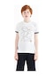 Tommy Life Beyaz Minimal Yazı Baskılı Standart Kalıp O Yaka Erkek Çocuk T-shirt - 11132 Beyaz