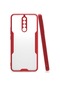 Kilifone - Xiaomi Uyumlu Redmi Note 8 Pro - Kılıf Kenarı Renkli Arkası Şeffaf Parfe Kapak - Kırmızı