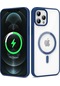 İphone 12 Pro Uyumlu Magsafe Wireless Şarj Özellikli Silikon Zore Ege Kılıf-mavi Mavi