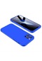 Noktaks - iPhone Uyumlu 12 Pro Max - Kılıf 3 Parçalı Parmak İzi Yapmayan Sert Ays Kapak - Mavi