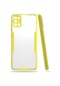 Kilifone - Samsung Uyumlu Galaxy A21s - Kılıf Kenarı Renkli Arkası Şeffaf Parfe Kapak - Sarı