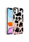 Noktaks - iPhone Uyumlu 12 - Kılıf Koruyucu Mermer Desenli Marbello Kapak - Siyah-beyaz