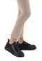Woggo Cilt Bağcıklı Kadın Günlük Spor Ayakkabı Fls 26-41 Siyah