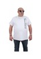 Mocgrande Erkek Büyük Beden Sıfır Yaka Tişört Imagine 24126 Beyaz-Beyaz