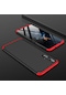 Tecno - Huawei Nova 5t - Kılıf 3 Parçalı Parmak İzi Yapmayan Sert Ays Kapak - Siyah-kırmızı