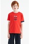 Tommy Life Fiesta Kol Ucu Renkli Detaylı Baskılı Oversize Erkek Çocuk T-shirt - 11137 Kırmızı
