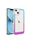 Noktaks - iPhone Uyumlu 14 Plus - Kılıf Simli Ve Renk Geçiş Tasarımlı Lens Korumalı Park Kapak - Mavi-mor
